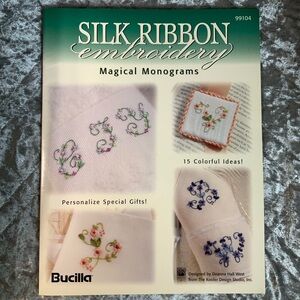 𝅺BUCILLA 1997 SILK RIBBON EMBROIDERY “Magical Monograms” - Booklet 99104